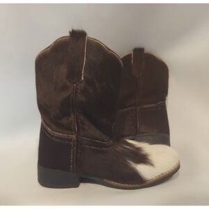 Dan Post Childrens Boys Genuine Leather Real Calf Hair Cowboy Boots Size 13.5